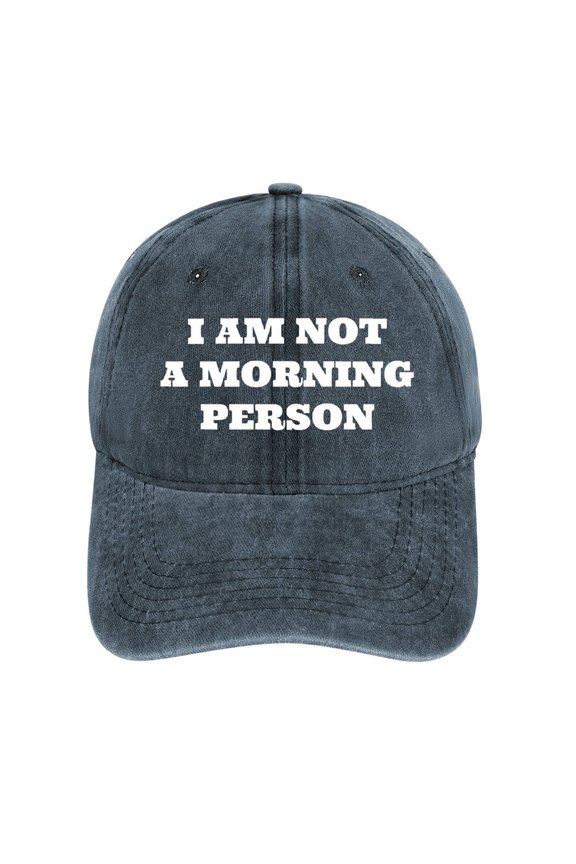 I’m Not A Morning Person Navy Hat Adjustable Funny Fashion Unisex Baseball Cap For Men Women
