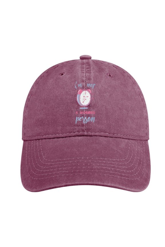 I’m Not A Morning Person Wine Red Hat Adjustable Funny Fashion Unisex Baseball Cap For Men Women