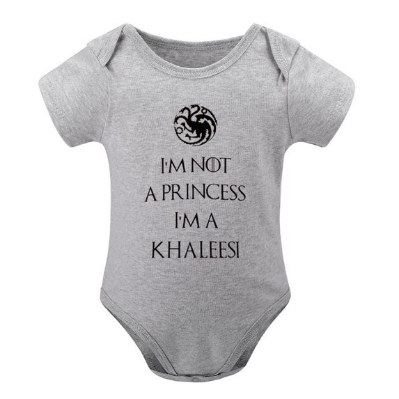 I'm Not A Princess I'm A Queen Funny Baby Bodysuit – Cute Newborn Girl Outfit Gift Gray-style-1 6months