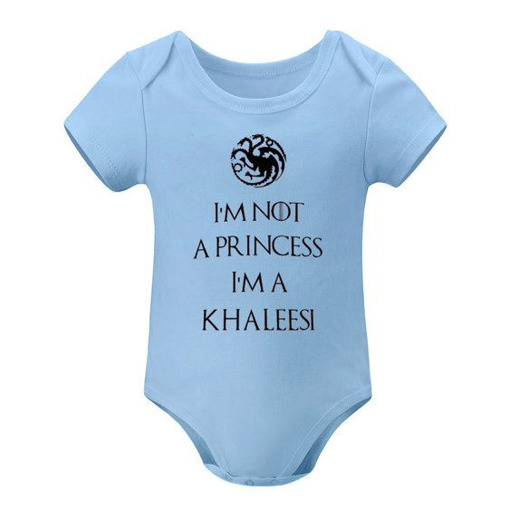 I'm Not A Princess I'm A Queen Funny Baby Bodysuit – Cute Newborn Girl Outfit Gift Sky Blue-style-1 9months
