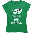 thumbnail image 1 of I'm Not Angry This Is Just My Face Funny Sarcastic College Humor Teacher Tee Shirt, 1 of 4