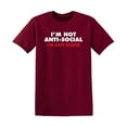 thumbnail image 1 of I'm Not Anti Social I'm Anti Stupid Sarcastic Gift Graphic Tees Novelty Humorous Apparel For Comedy Lover Mens Funny T Shirt, 1 of 5