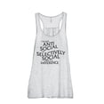 thumbnail image 1 of I'm Not Anti Social I'm Selectively Social There's A Difference Women's Fashion Sleeveless Flowy Racerback Workout Yoga Tank, 1 of 3