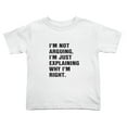 thumbnail image 1 of I'm Not Arguing, I'm Just Explaining Why I'm Right Cute Toddler Tshirts for Boys Girls (White, Youth L), 1 of 5