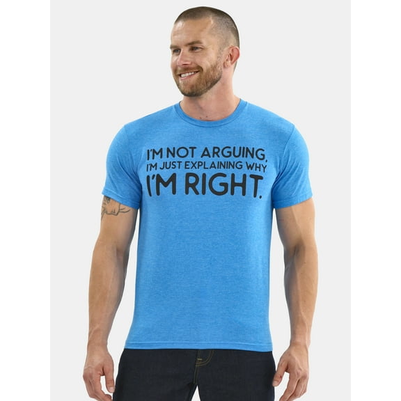 I'm Not Arguing Men's and Big Men's Graphic Tee with Short Sleeves, Sizes S-3XL