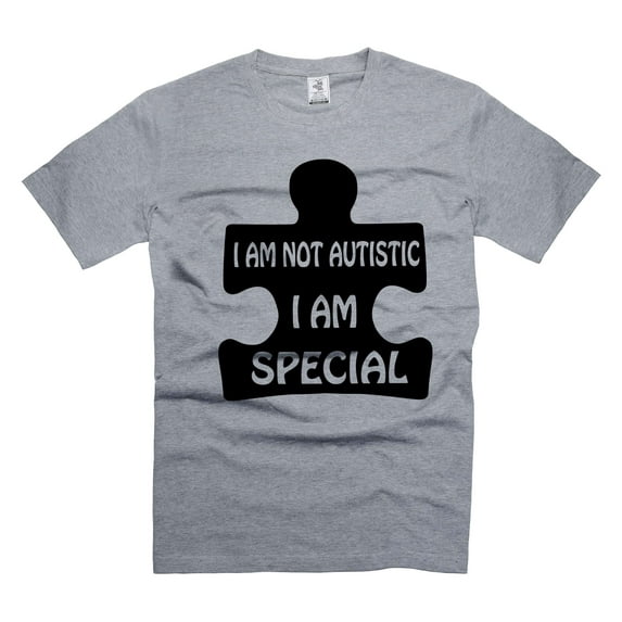 I'm Not Autistic I Am Special Shirt Autism Puzzle Shirt Autism Awareness T-Shirt Autism Support Tee (4X-Large Grey)