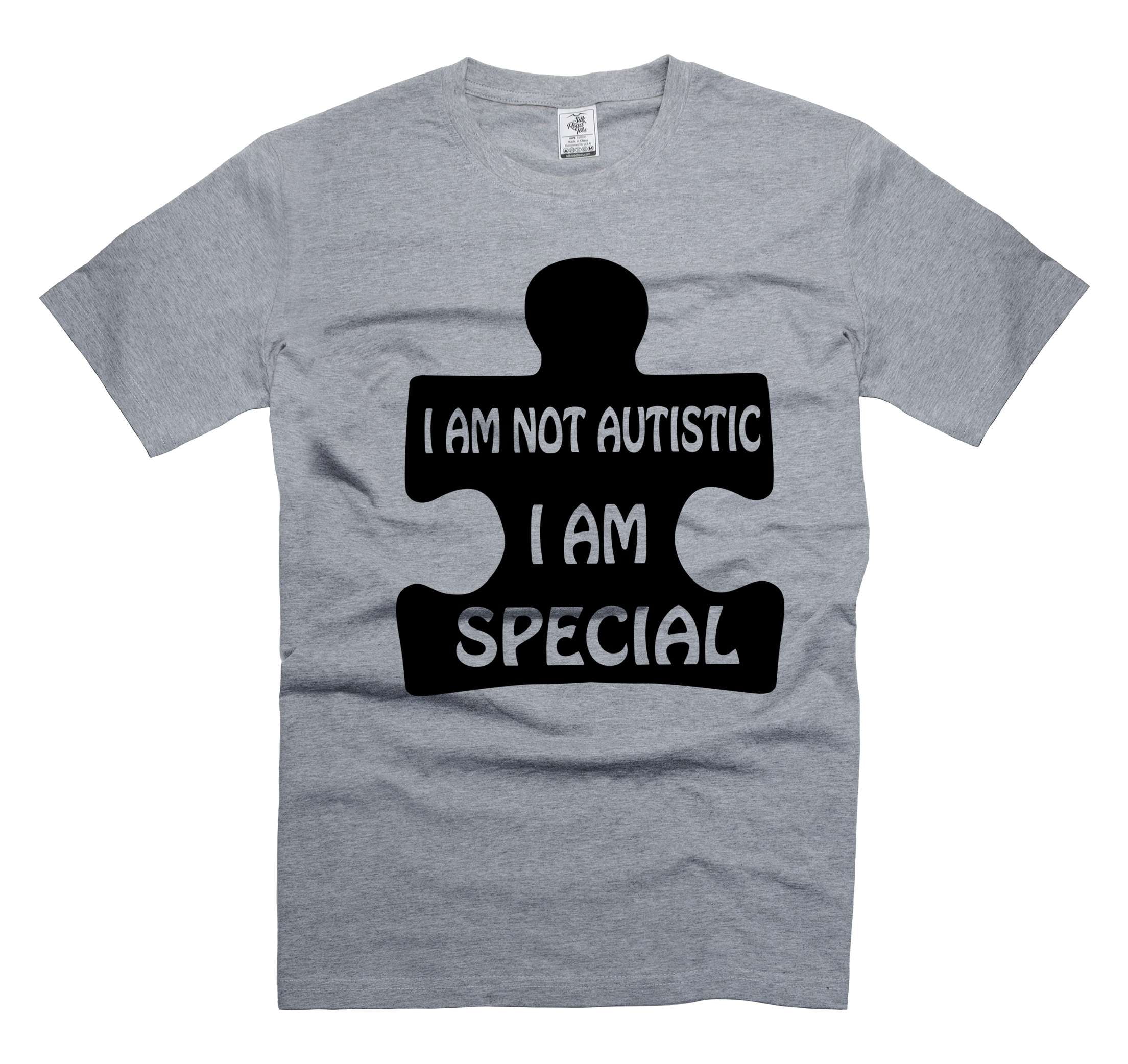 I'm Not Autistic I Am Special Shirt Autism Puzzle Shirt Autism Awareness T-Shirt Autism Support Tee (Medium Grey)