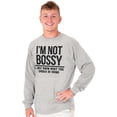 thumbnail image 1 of I'm Not Bossy I Just Know Funny Boss Plus Size Long Sleeve Graphic Tee Shirt Brisco Brands 3X, 1 of 5