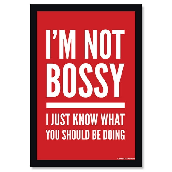 I'm Not Bossy, I Just Know What You Should Be Doing Poster by Pointless Posters