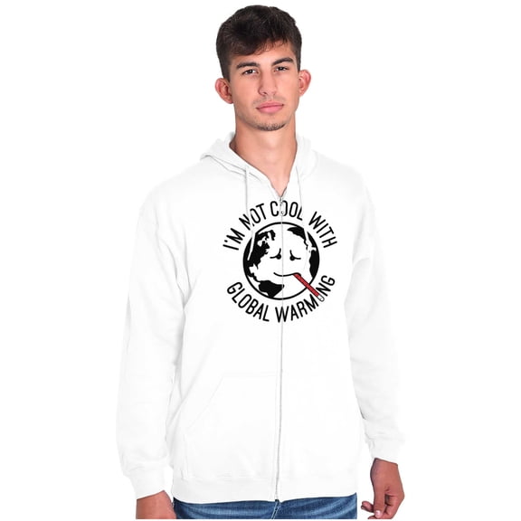 I'm Not Cool With Global Warming Unisex Fleece Graphic Zip Up Hoodie Brisco Brands 2X