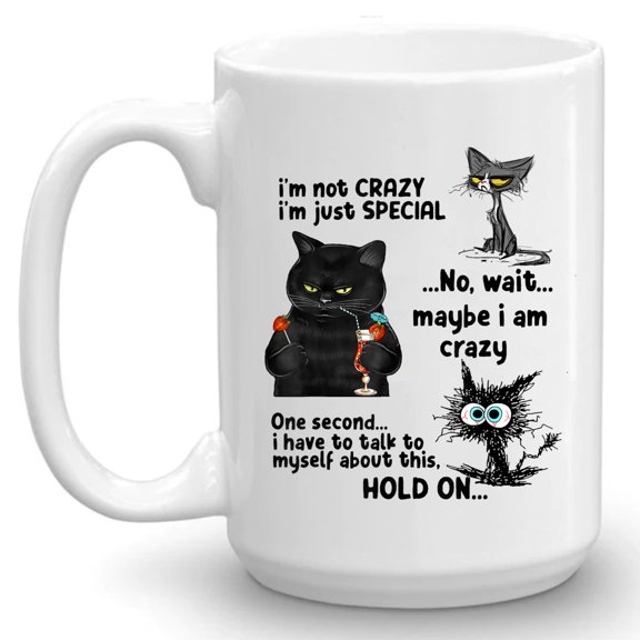I'm Not Crazy I'm Just Special Wait Maybe I'm Crazy Gift Ceramic Mug 15oz (White;15oz)
