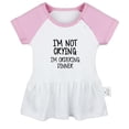 thumbnail image 1 of I'm Not Crying I'm Ordering Dinner Funny Dresses For Baby, Newborn Babies Skirts, Infant Princess Dress, 0-24M Kids Graphic Clothes (Pink Raglan Dresses, 0-6 Months), 1 of 5