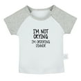 thumbnail image 1 of I'm Not Crying I'm Ordering Dinner Funny T shirt For Baby, Newborn Babies T-shirts, Infant Tops, 0-24M Kids Graphic Tees Clothing (Short Gray Raglan T-shirt, 0-6 Months), 1 of 4