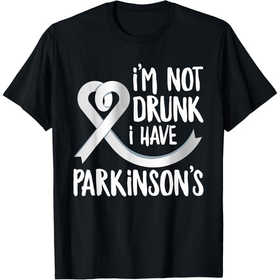I'm Not Drunk I Have Parkinson's Funny Parkinson's Warrior T-ShirtMen and women, Black T-shirt, size: Extra large