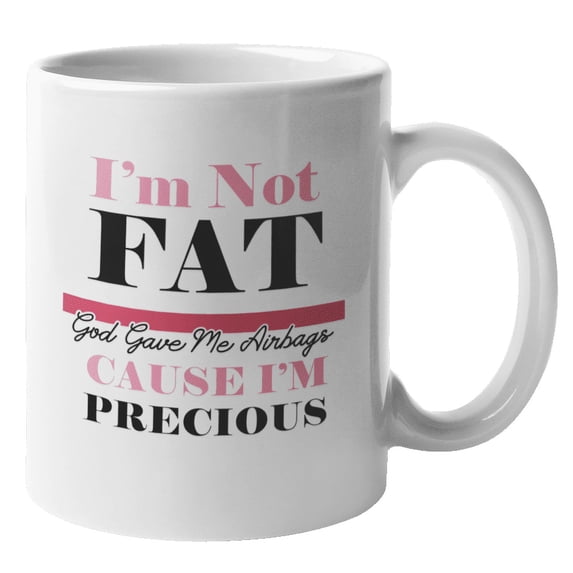I'm Not Fat Funny Coffee & Tea Mug for Food Lover Men and Women (11oz)