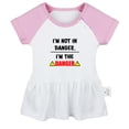 thumbnail image 1 of I'm Not In Danger, I'm The Danger Funny Dresses For Baby, Newborn Babies Skirts, Infant Princess Dress, 0-24M Kids Graphic Clothes (Pink Raglan Dresses, 0-6 Months), 1 of 4