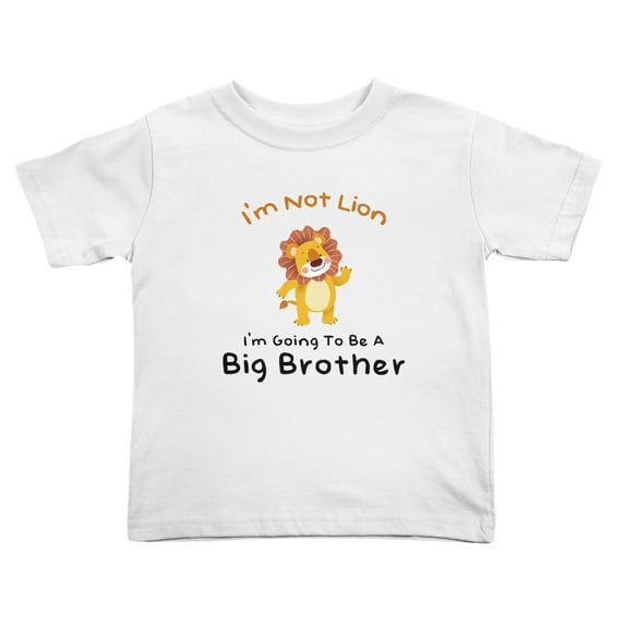 I'm Not Lion I'm Going To Be A Big Brother Cute Toddler T Shirts for Boys Girls (White, Youth XL)