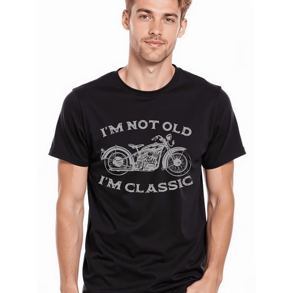 Greenink I'm Not Old I'm Classic Funny Motorcycle Graphic Men's Biker T-Shirt.