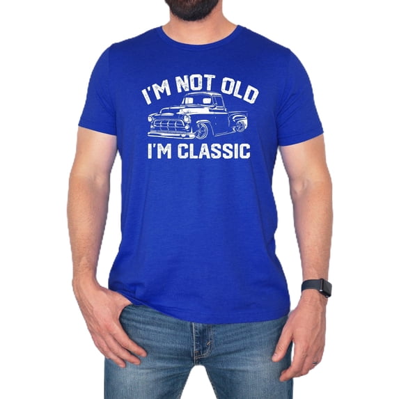 I'm Not Old I'm Classic Funny Shirt for Men Dad Joke Car Tee for Adults Vintage Royal Shirt Adult Small