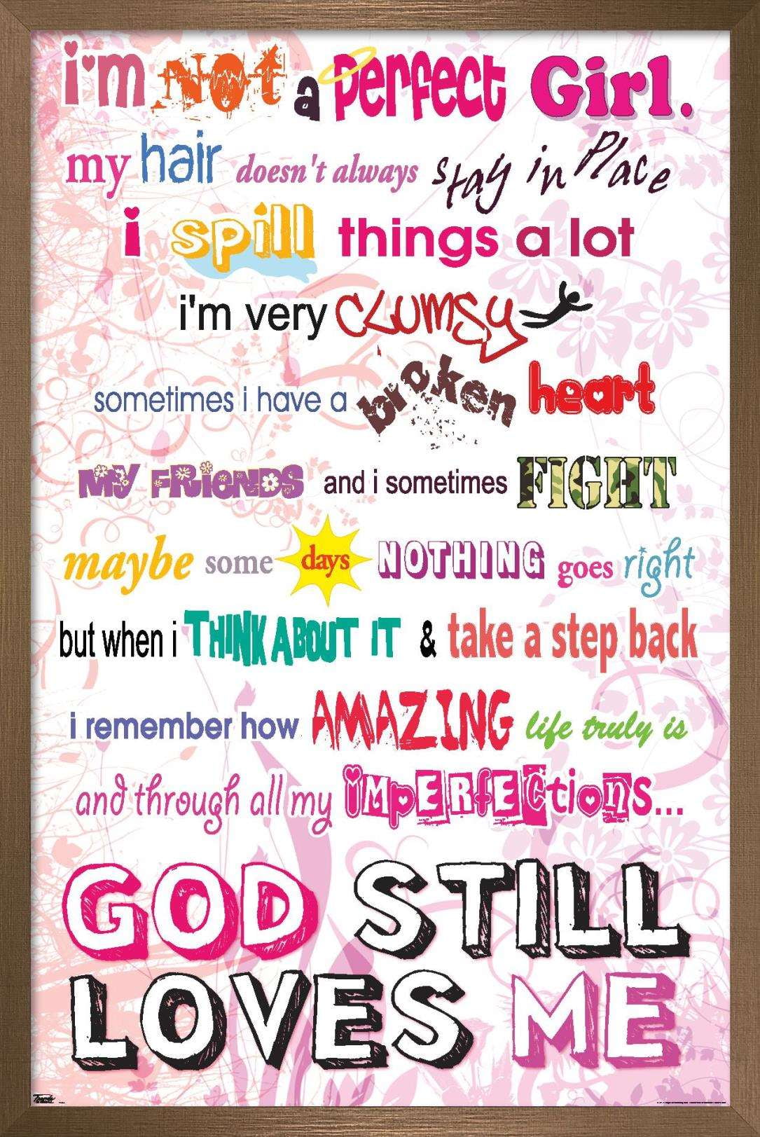 I'm Not Perfect Wall Poster, 14.725" x 22.375", Framed
