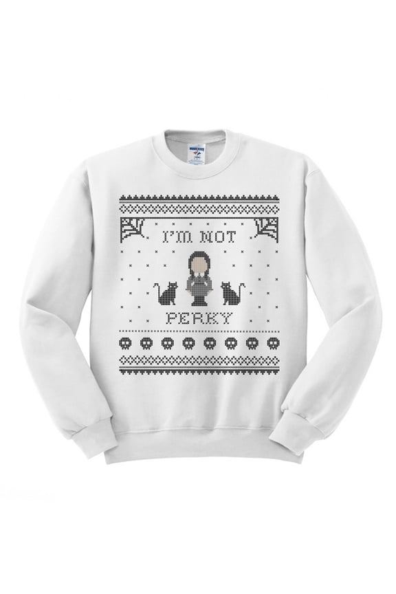 I'm Not Perky Wednesday Addams Sweatshirt 2X-Large White