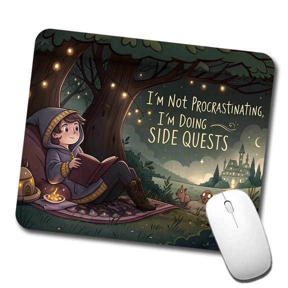 I'm Not Procrastinating Doing Side Quests Funny Fantasy Mouse Pad Low Profile Gaming Mat