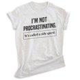 thumbnail image 1 of I'm Not Procrastinating It's Called A Side Quest Shirt, Unisex Women's Men's Shirt, Role Playing Gaming RPG, Heather Ash, Medium, 1 of 6