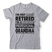 I'm Not Retired I'm A Professional Grandma Shirt Funny Retirement Gift Tee Womens Retirement Shirt (XX-Large Grey)