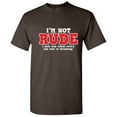 thumbnail image 1 of I'm Not Rude I Just Say What Everyone Else Is Thinking Humor Graphic Tees Novelty Pun Sayings Lover Gift For Christmas Sarcastic Funny T Shirt, 1 of 5