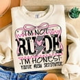thumbnail image 1 of I’m Not Rude Sweatshirt, Funny Sarcastic Mom Shirt, Retro Checkered Coquette Pullover, Edgy Women’s Attitude Sweatshirt, Sassy Quote Gift, 1 of 5