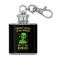 thumbnail image 1 of I'm Not Saying It Was Humans But Alien Funny Humor Stainless Steel 1oz Mini Flask Key Chain, 1 of 4