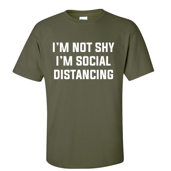 I'm Not Shy I'm Social Distancing Unisex Short Sleeve T-shirt-Military-Medium