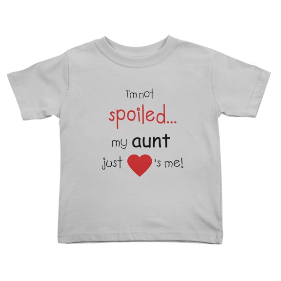 I'm Not Spoiled My Aunt Just Loves Me Cute Toddler T Shirts for Boys Girls (Gray, Youth M)