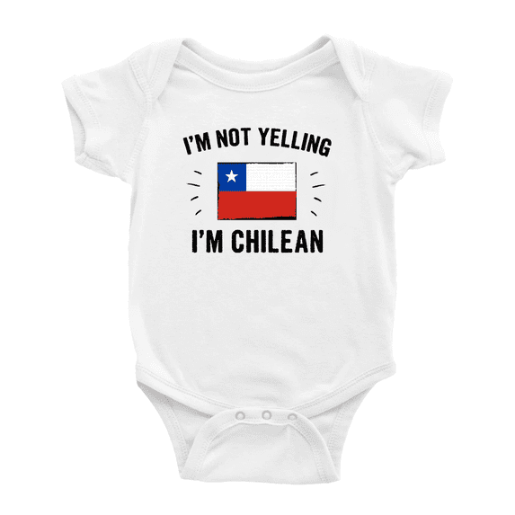 I'm Not Yelling, I'm Chilean Baby Bodysuit Baby Clothes (White, 6-12 Months)
