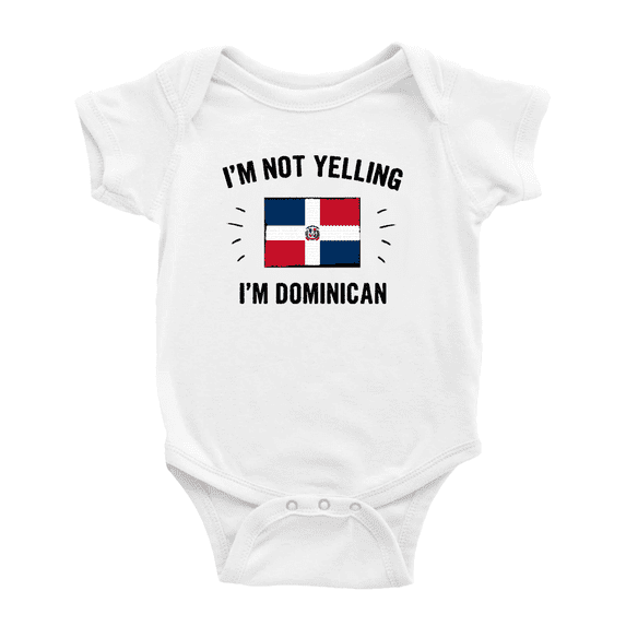 I'm Not Yelling, I'm Dominican Baby Bodysuit Newborn Clothes Outfits (White, 3-6 Months)