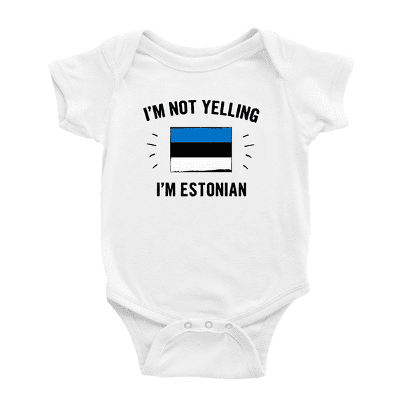 I'm Not Yelling, I'm Estonian Cute Baby Romper Bodysuit For Boy Girl (White, 18-24 Months)