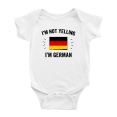 thumbnail image 1 of I'm Not Yelling, I'm German Baby Bodysuit Newborn Clothes Outfits (White, 6-12 Months), 1 of 5