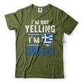 thumbnail image 1 of I'm Not Yelling I'm Greek Shirt Funny Greek Person Shirt Greek Gifts Greece Patriotic Shirt (Small Military Green), 1 of 6