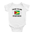 thumbnail image 1 of I'm Not Yelling, I'm Guyanese Cute Baby Bodysuit (White, 0-3 Months), 1 of 5