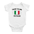 thumbnail image 1 of I'm Not Yelling, I'm Italian Cute Baby Bodysuits (White, 12-18 Months), 1 of 5