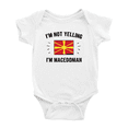 thumbnail image 1 of I'm Not Yelling, I'm Macedonian Baby Bodysuits Newborn Clothes (White, 0-3 Months), 1 of 5
