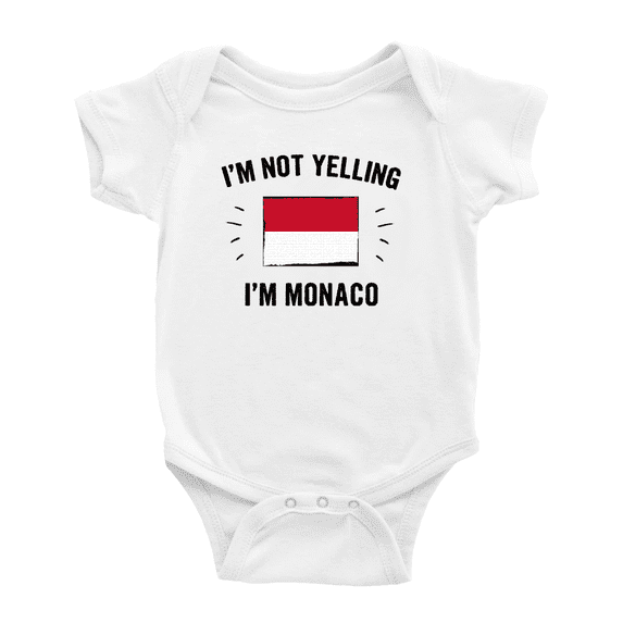 I'm Not Yelling, I'm Monaco Cute Baby Bodysuit Newborn Clothes Outfits (White, 3-6 Months)