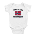 thumbnail image 1 of I'm Not Yelling, I'm Norwegian Cute Baby Bodysuit Newborn Clothes Outfits (White, 0-3 Months), 1 of 5