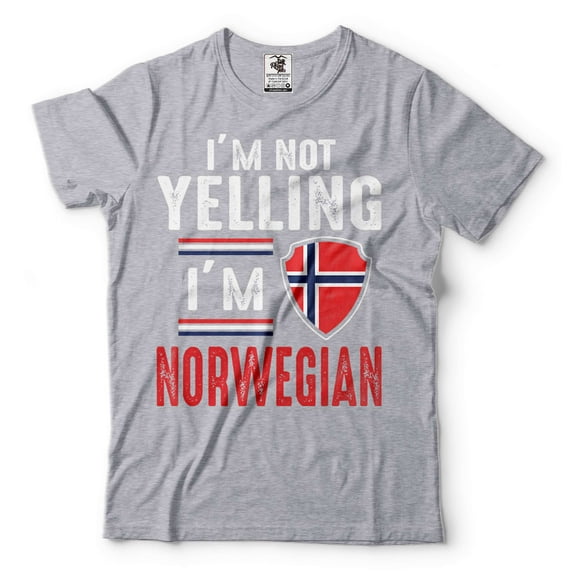I'm Not Yelling I'm Norwegian Shirt Norway T Shirt Norway Flag Tee Norwegian Person Shirt (Small Grey)