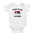thumbnail image 1 of I'm Not Yelling, I'm Serbian Baby Bodysuit Baby Clothes (White, 12-18 Months), 1 of 5