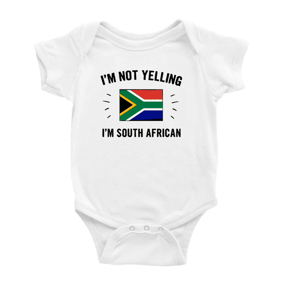 I'm Not Yelling, I'm South African Baby Bodysuit Newborn Clothes Outfits (White, 18-24 Months)