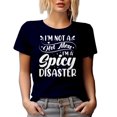 thumbnail image 1 of I'm Not a Hot Mess, I'm a Spicy Disaster - Quote for Mom, Her, Women or Female, Navy Blue T-Shirt, 2XL, 1 of 5