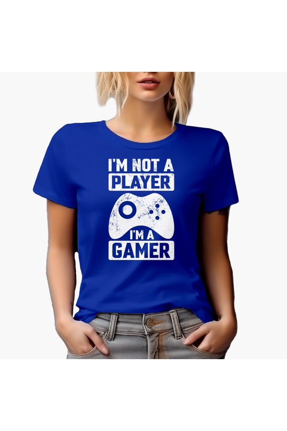 I'm Not a Player, I'm a Gamer, Royal Blue T-Shirt, Large