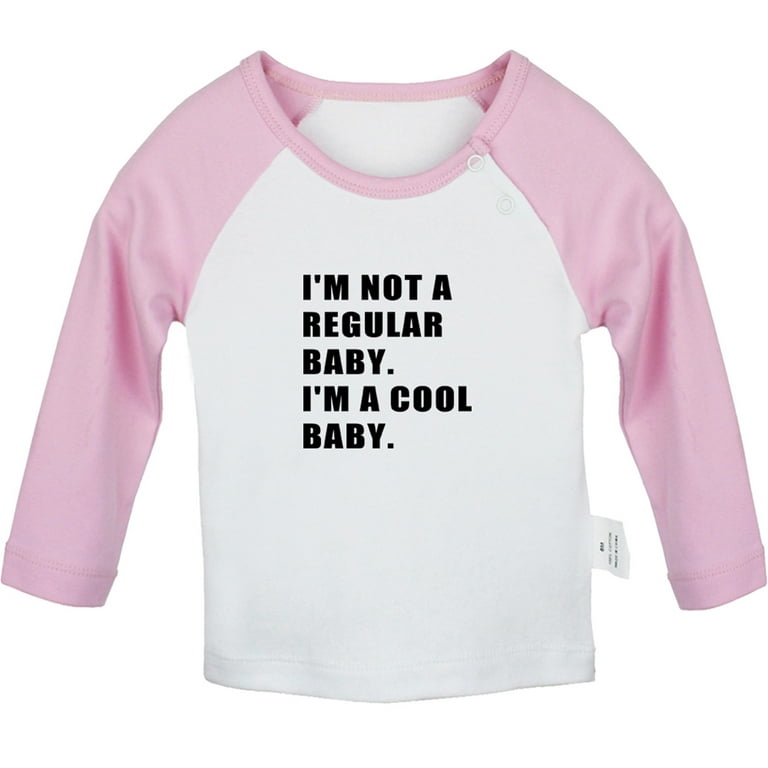 IDZN I'm Not A Regular Baby I'm A Cool Baby Funny T Shirt for Baby, Newborn Babies T-Shirts, Infant Tops, 0-24m Kids Graphic Tees Clothing (Short Gray