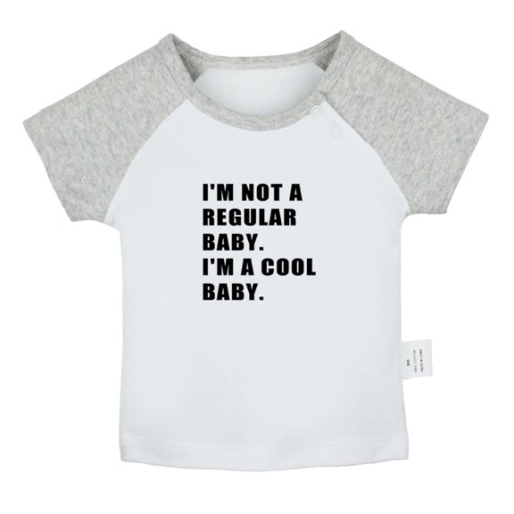 I'm Not a regular Baby I'm a Cool Baby Funny T shirt For Baby, Newborn Babies T-shirts, Infant Tops, 0-24M Kids Graphic Tees Clothing (Short Gray Raglan T-shirt, 6-12 Months)